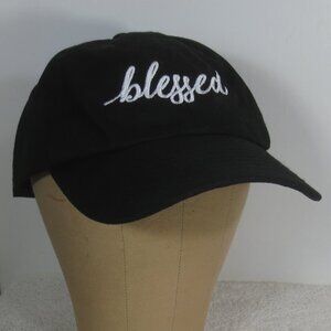 DALIX Hat Black White Blessed Embroidered Trucker Ball Cap Unisex Adjustable OS